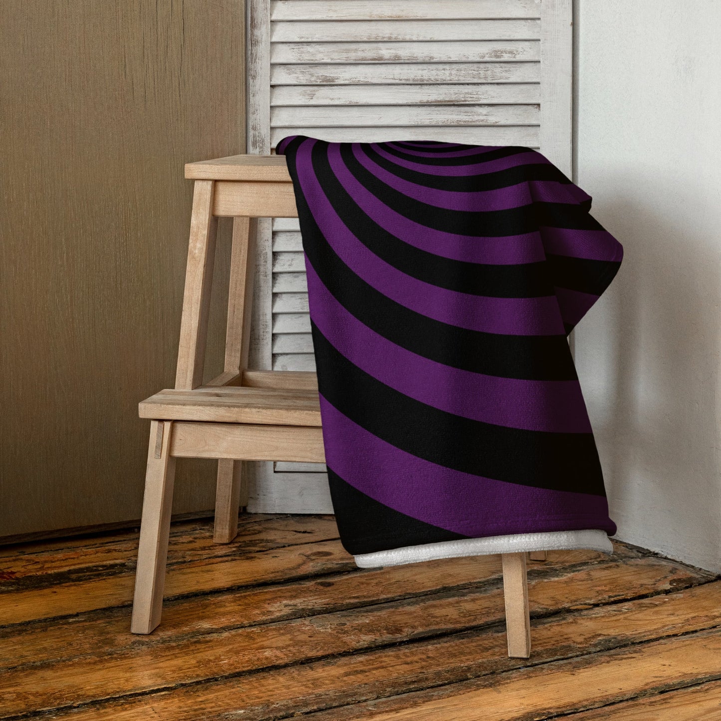 Black and Purple Spiral Towel