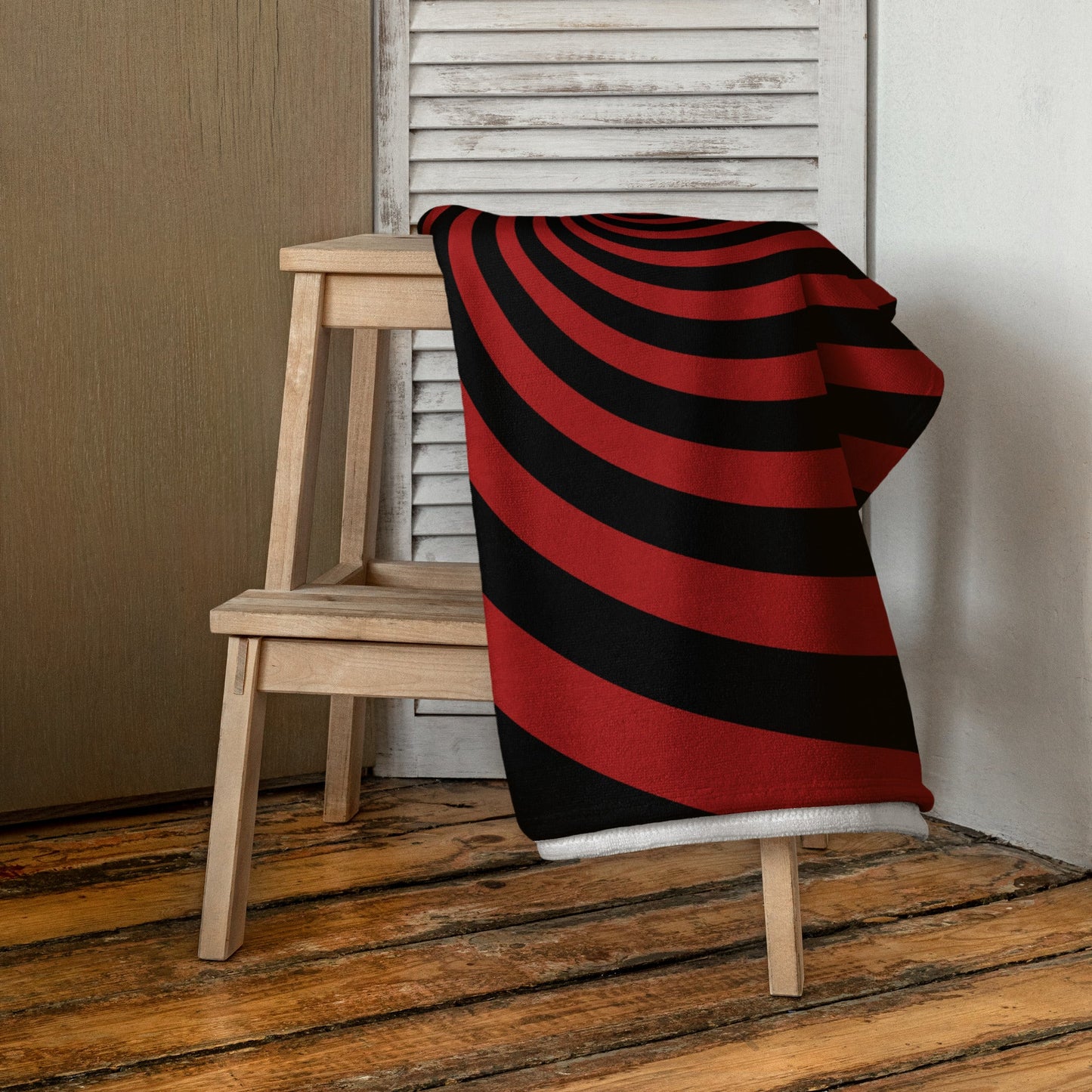 Black and Red Spiral Towel