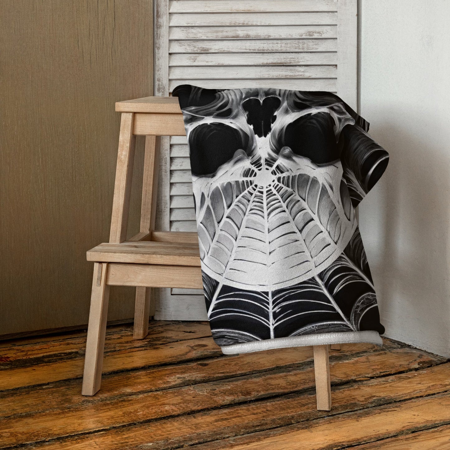 Spider Web Skull Towel