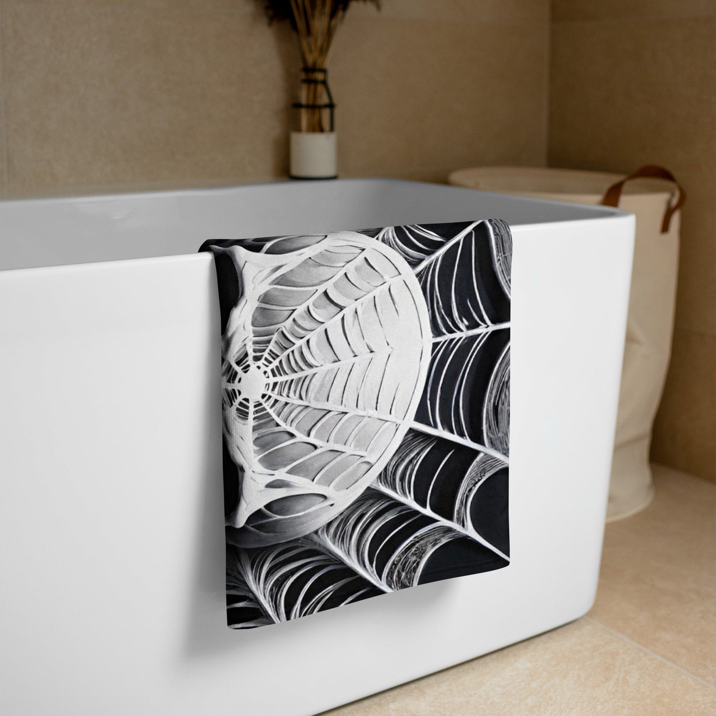 Spider Web Skull Towel