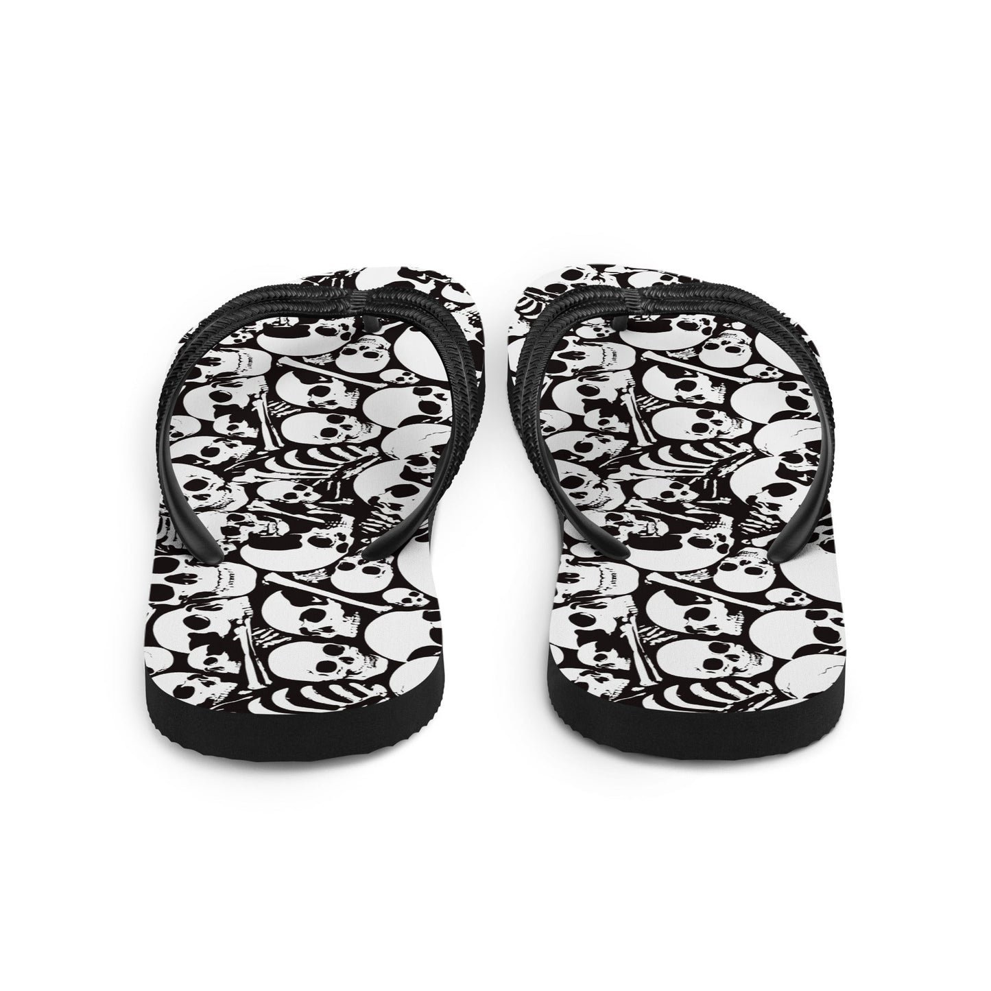 Skulls and Bones Ossuary Gothic Flip Flops