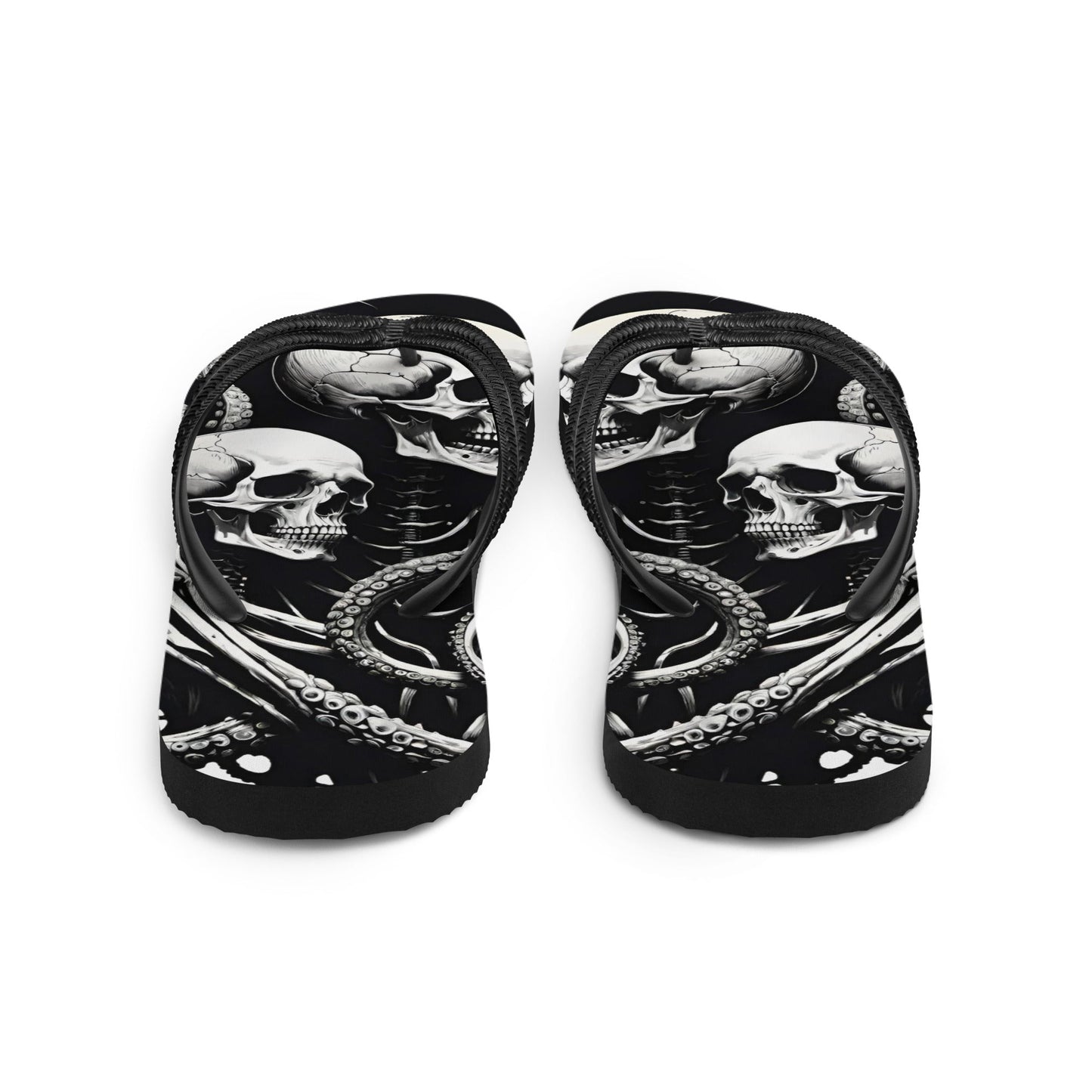 Skeletons and Octopus Tentacles Gothic Flip Flops