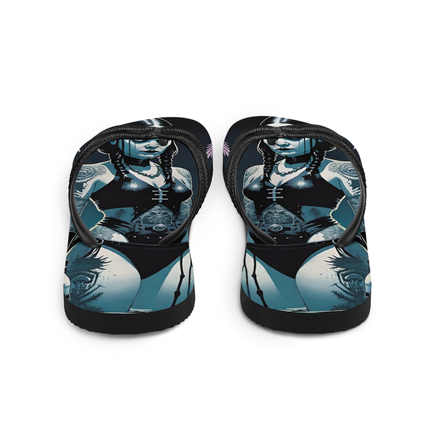 Hot Goth Girl Summer Flip Flops