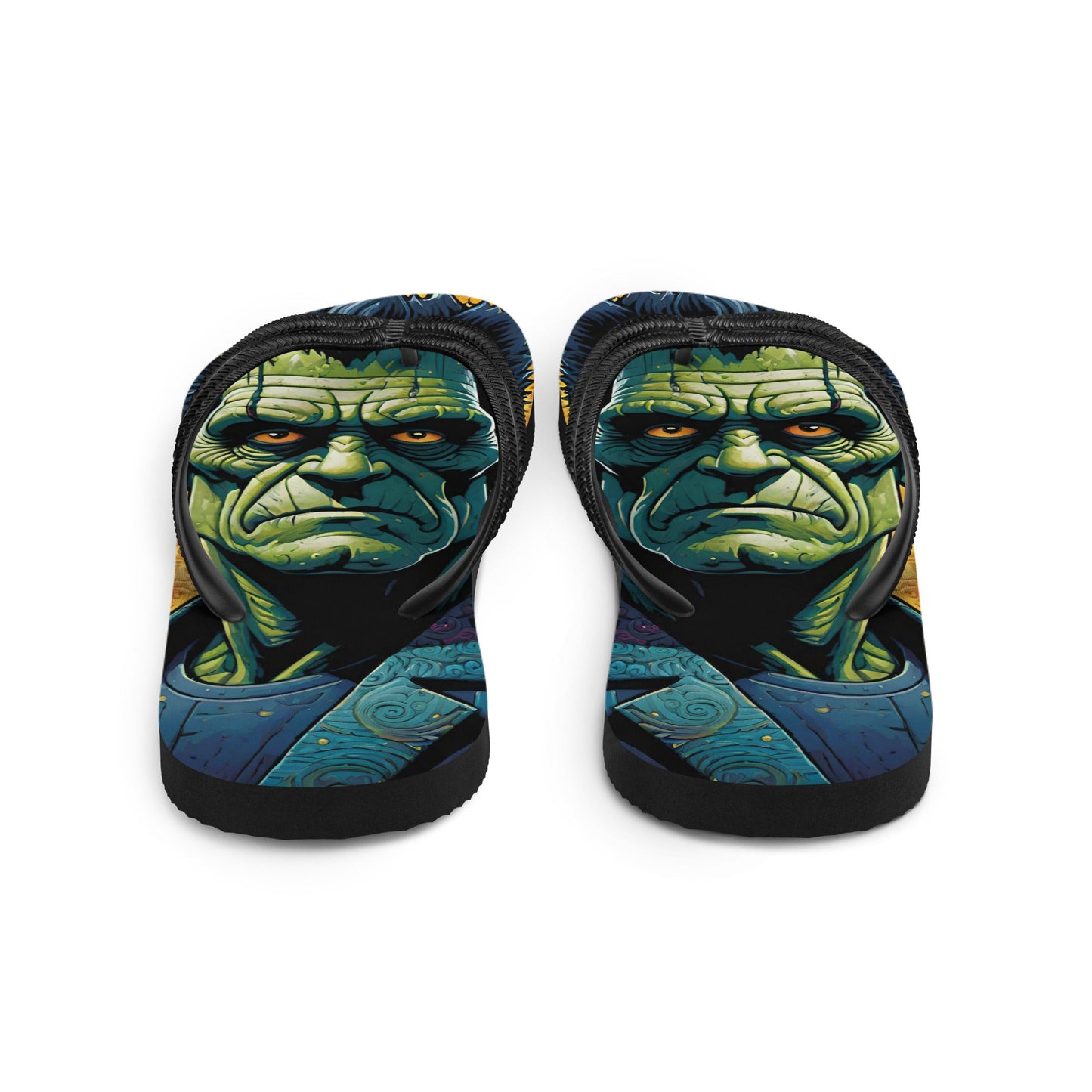 Colorful Frankenstein Gothic Flip Flops