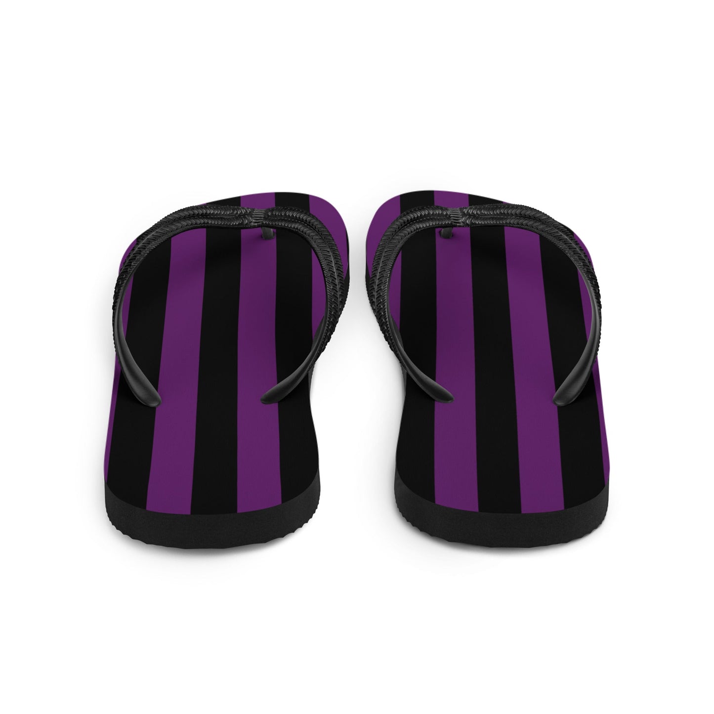 Black and Purple Striped Flip Flops