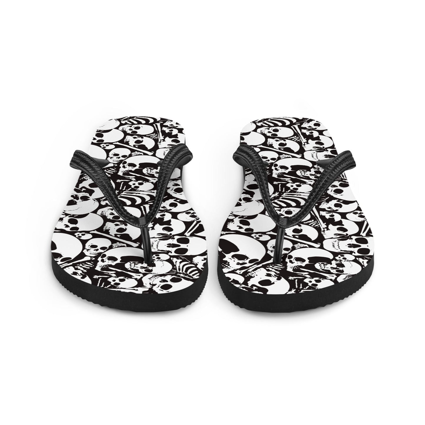 Skulls and Bones Ossuary Gothic Flip Flops