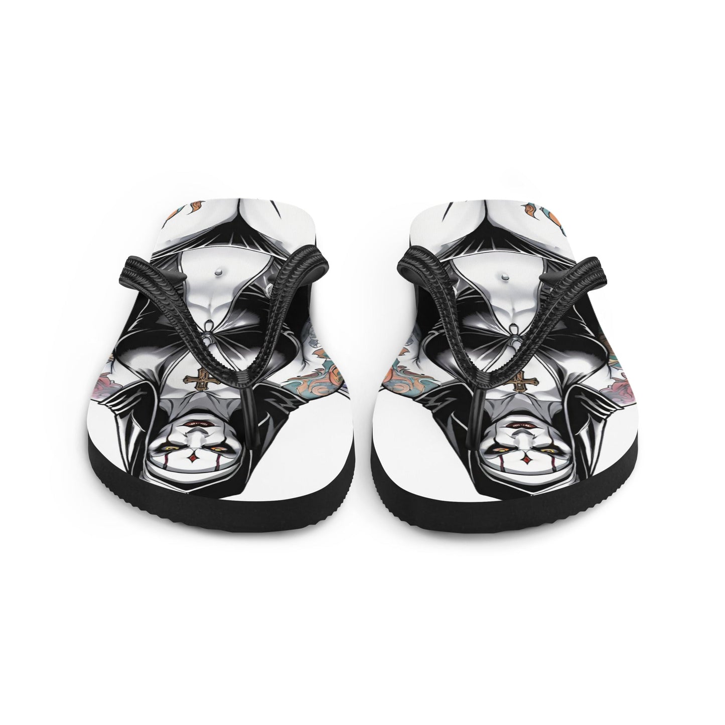 Sexy Evil Nun Gothic Flip Flops