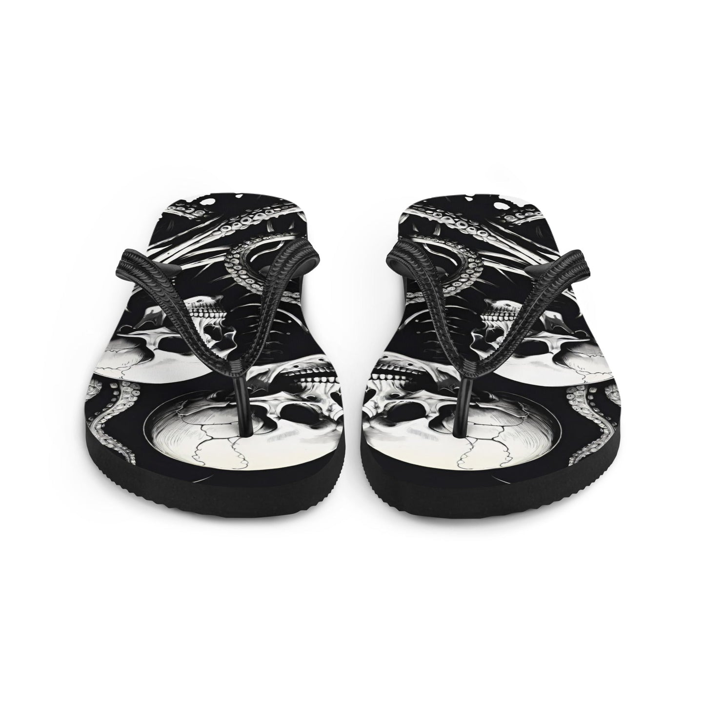 Skeletons and Octopus Tentacles Gothic Flip Flops