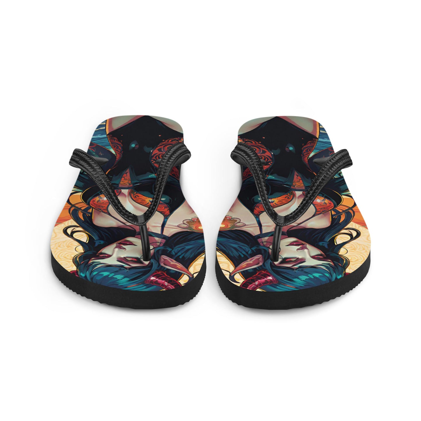 Colorful Summer Succubus in a Swimsuit 1 Gothic Flip Flops