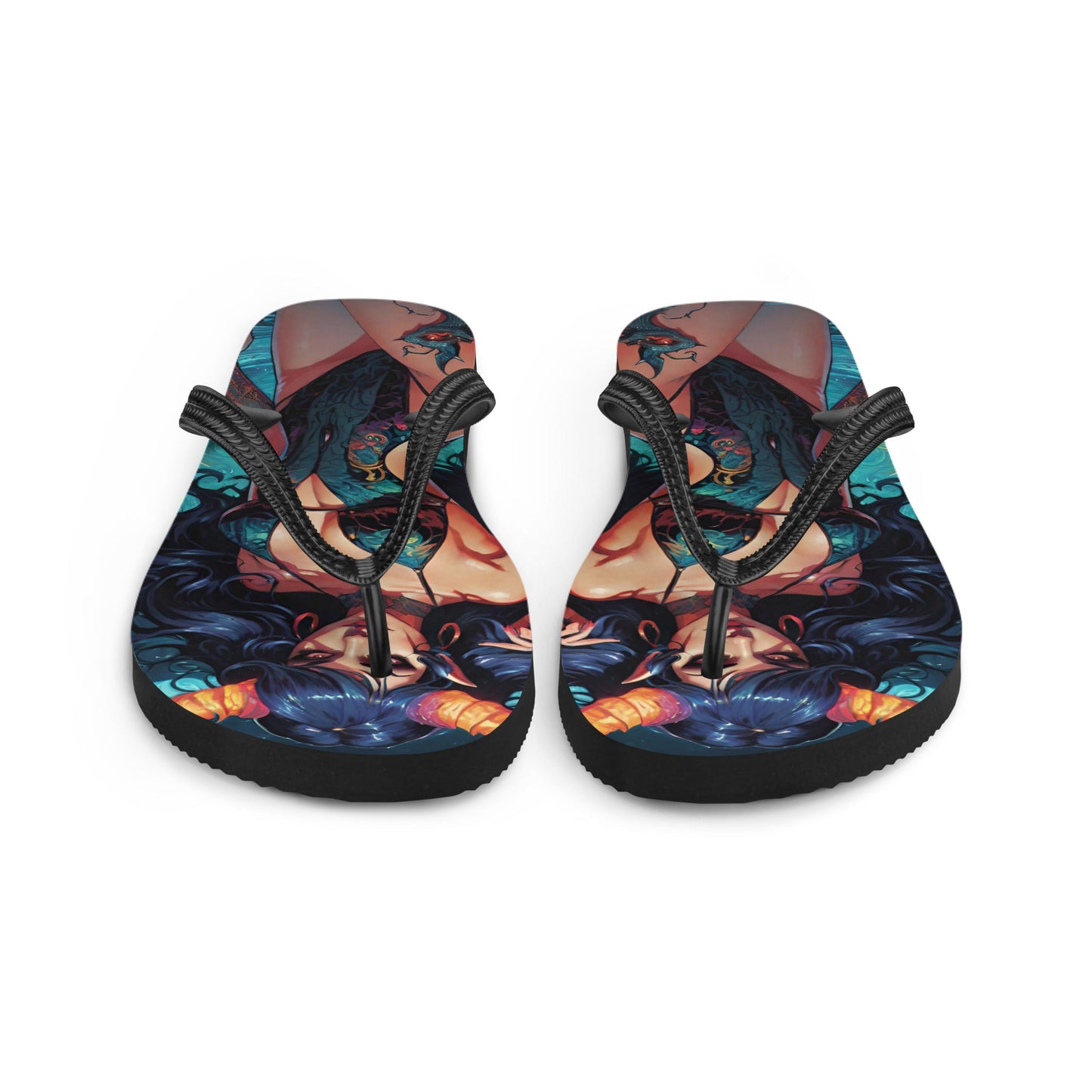 Colorful Summer Succubus in a Swimsuit 3 Gothic Flip Flops