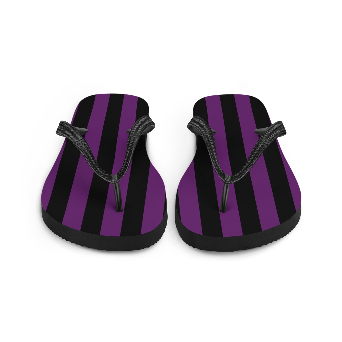 Black and Purple Striped Flip Flops