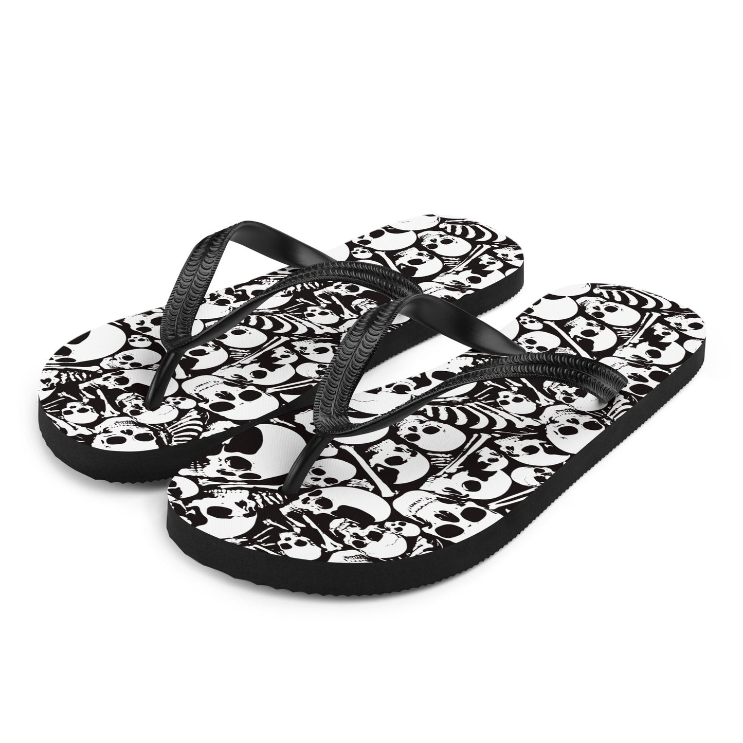 Skulls and Bones Ossuary Gothic Flip Flops