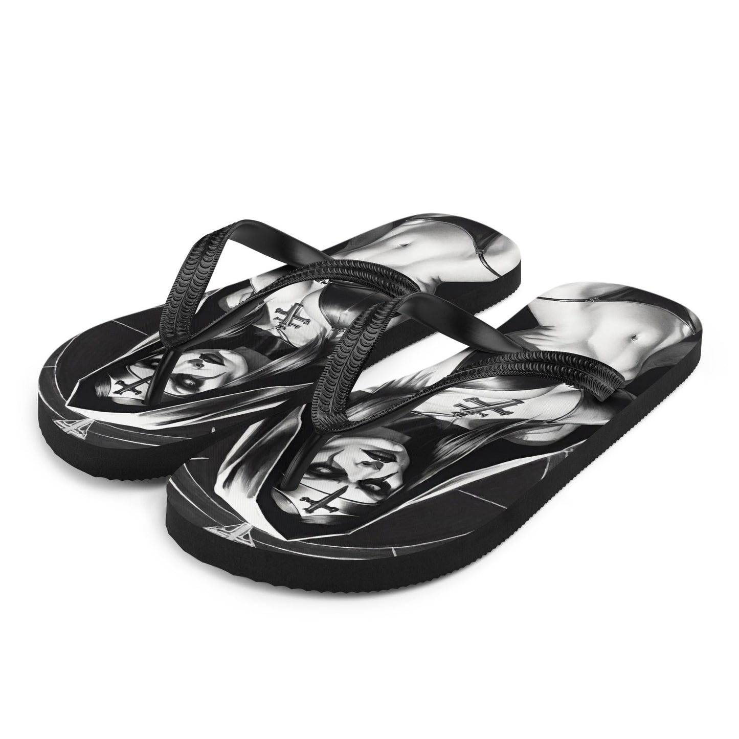 Sexy Evil Nun 2 Gothic Flip Flops
