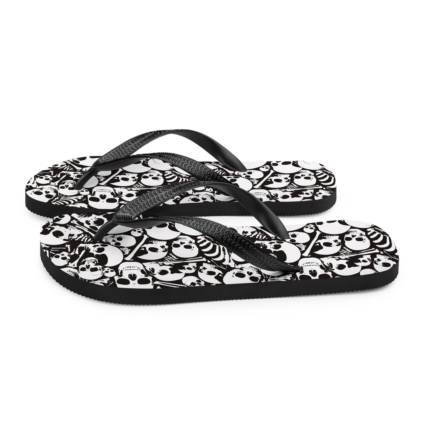 Skulls and Bones Ossuary Gothic Flip Flops