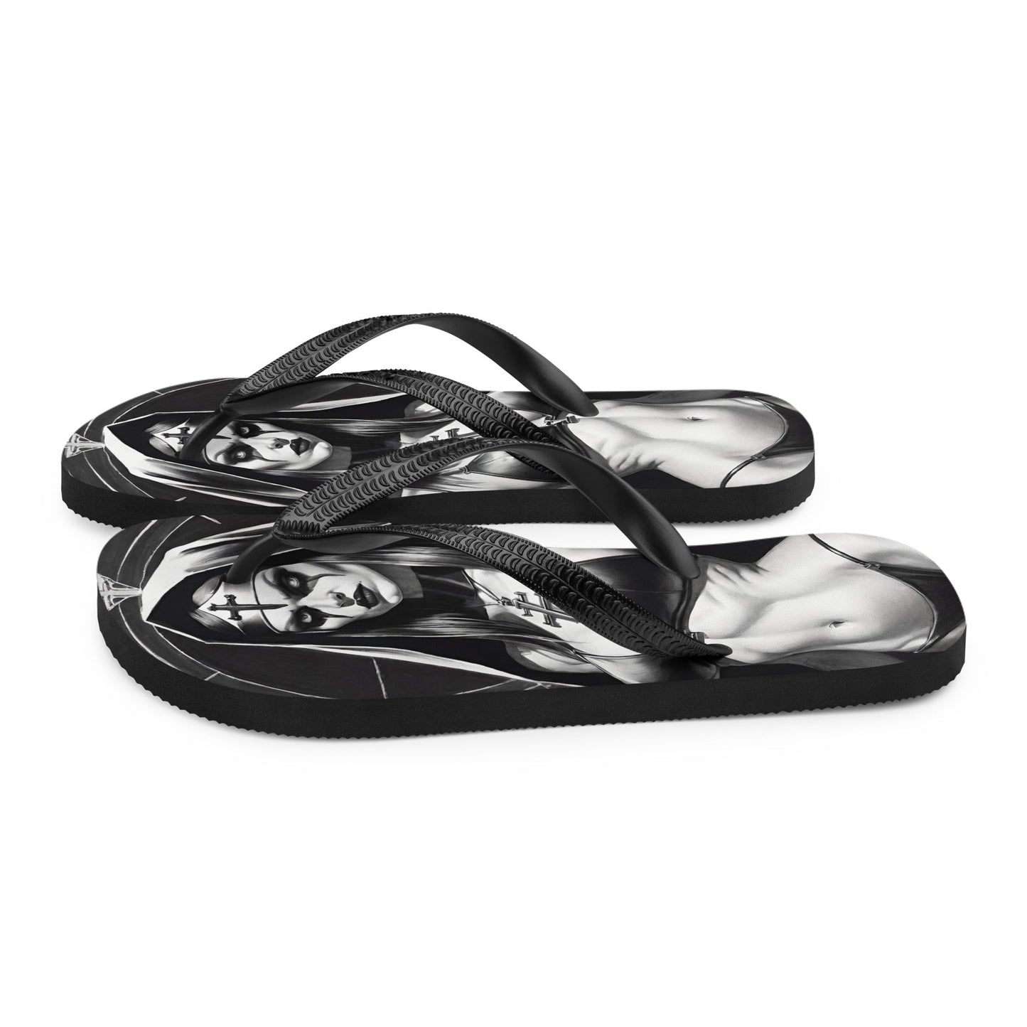 Sexy Evil Nun 2 Gothic Flip Flops