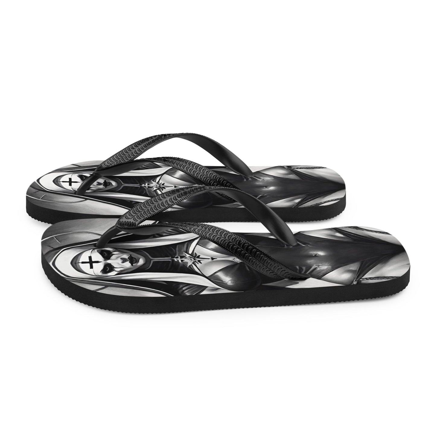 Sexy Evil Nun 3 Gothic Flip Flops
