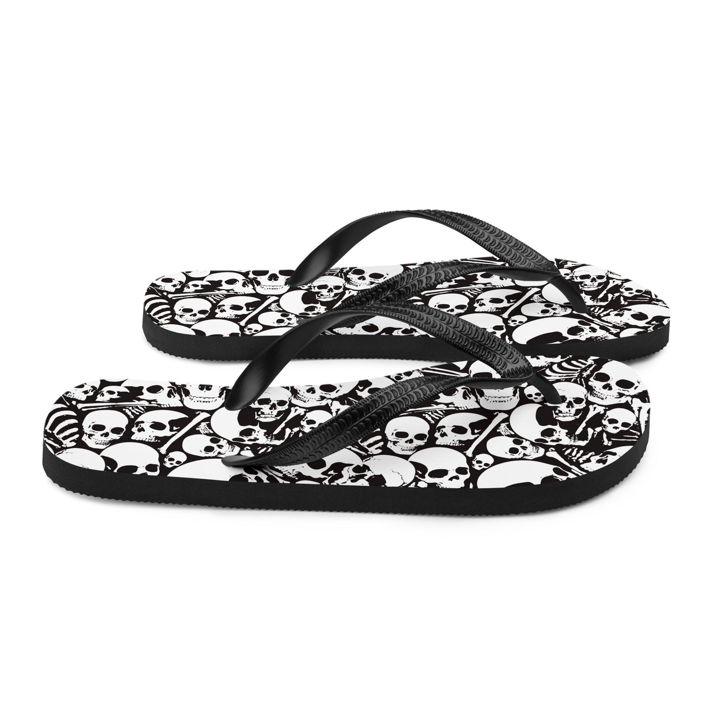 Skulls and Bones Ossuary Gothic Flip Flops