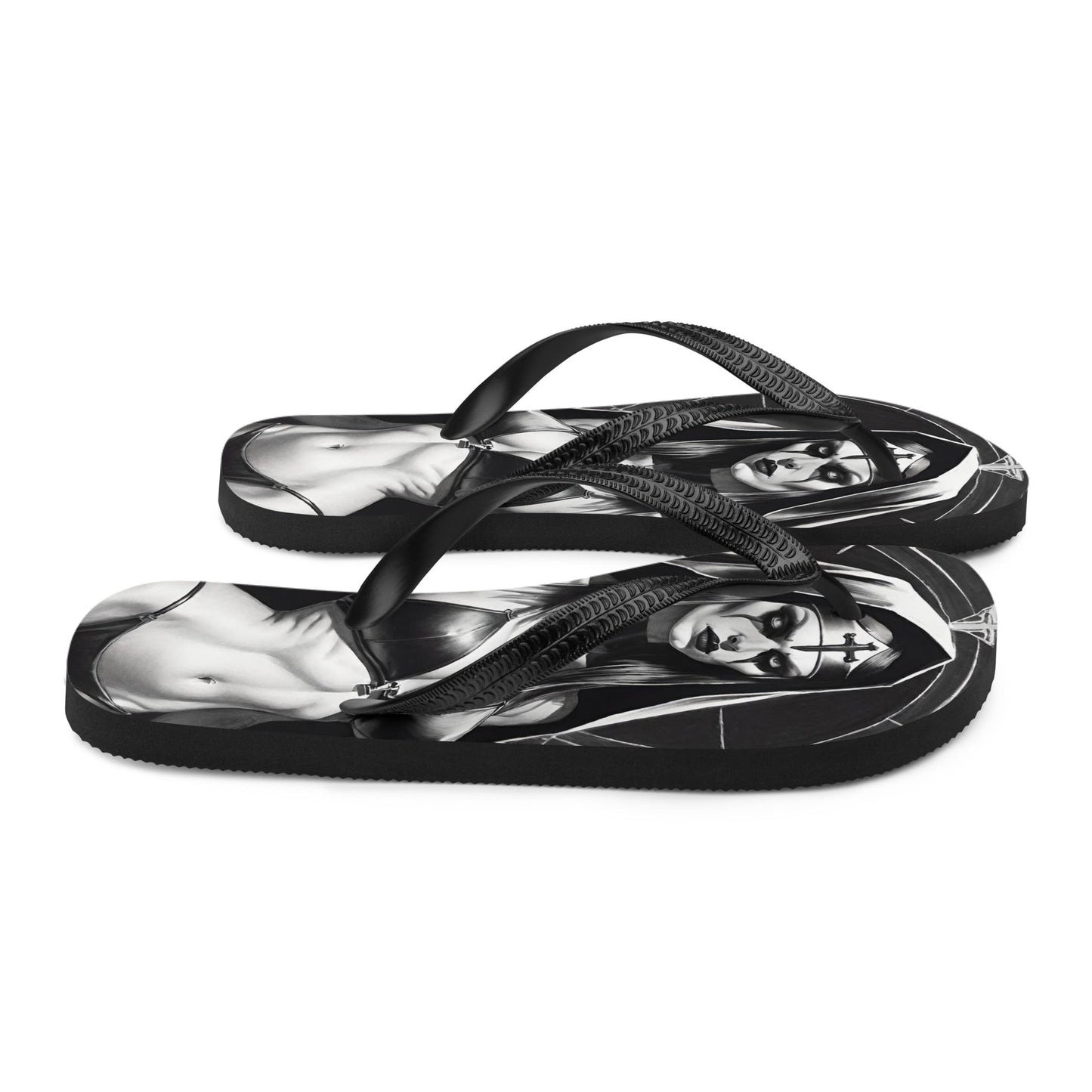 Sexy Evil Nun 2 Gothic Flip Flops