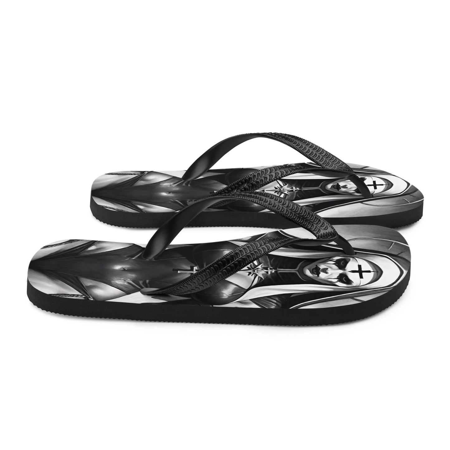 Sexy Evil Nun 3 Gothic Flip Flops