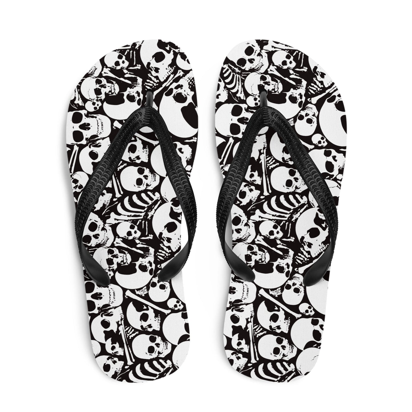 Skulls and Bones Ossuary Gothic Flip Flops