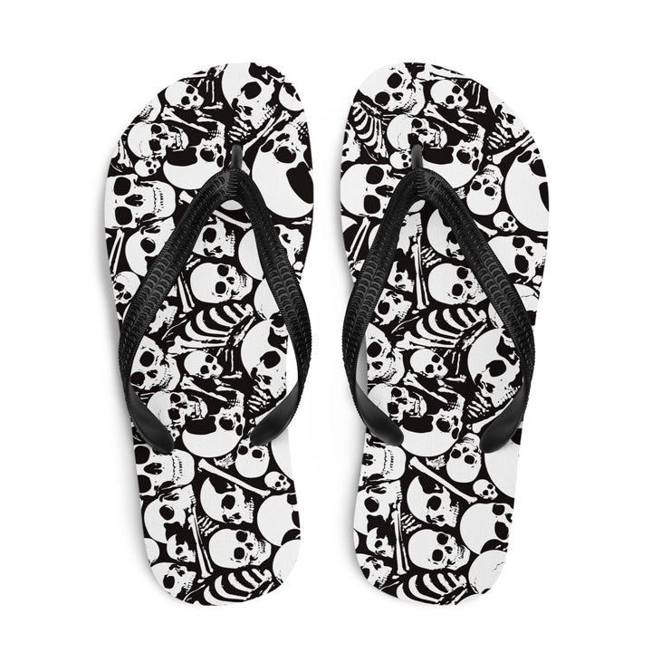 Skulls and Bones Ossuary Gothic Flip Flops