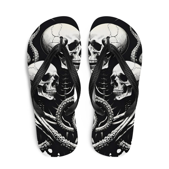 Skeletons and Octopus Tentacles Gothic Flip Flops