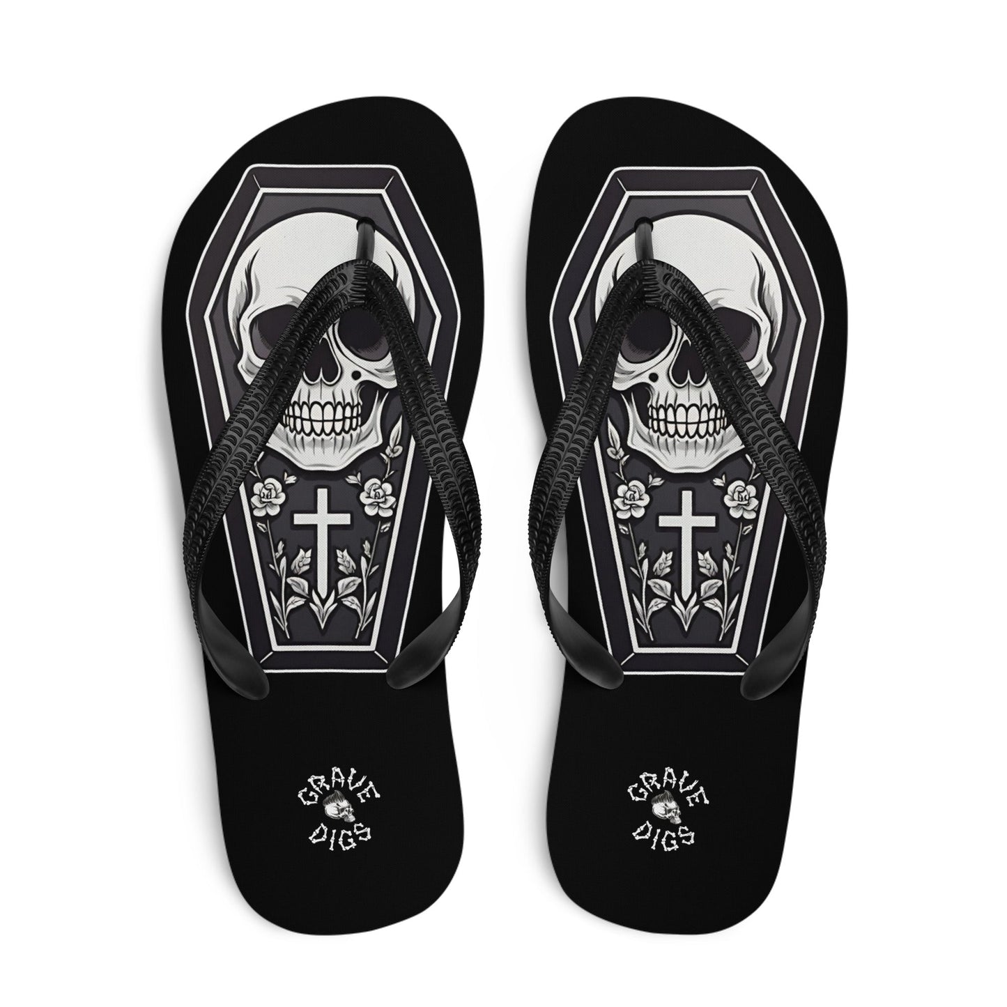 Grave Digs Coffin Gothic Flip Flops