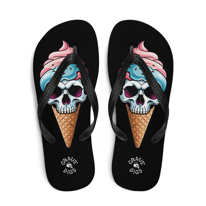 Grave Digs Skull Ice Cream Cone Flip Flops