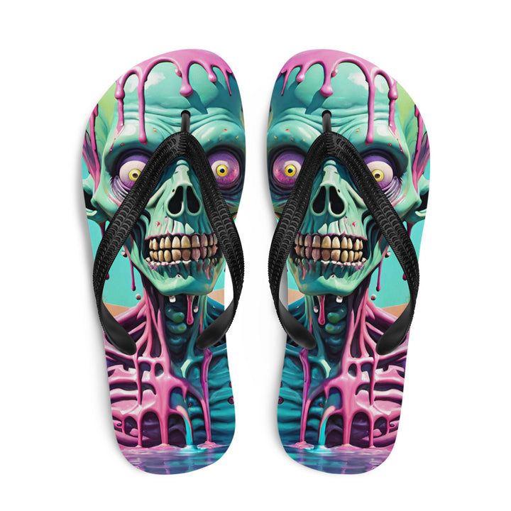 Colorful Melting Candy Zombie Gothic Flip Flops