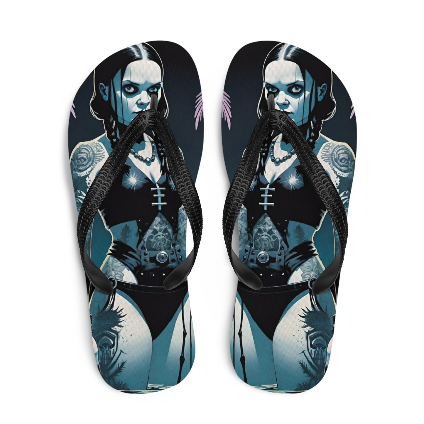 Hot Goth Girl Summer Flip Flops