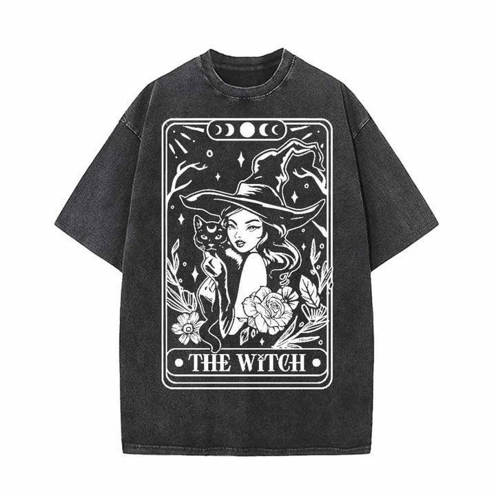 The Witch Tarot Card Vintage Washed T-shirt