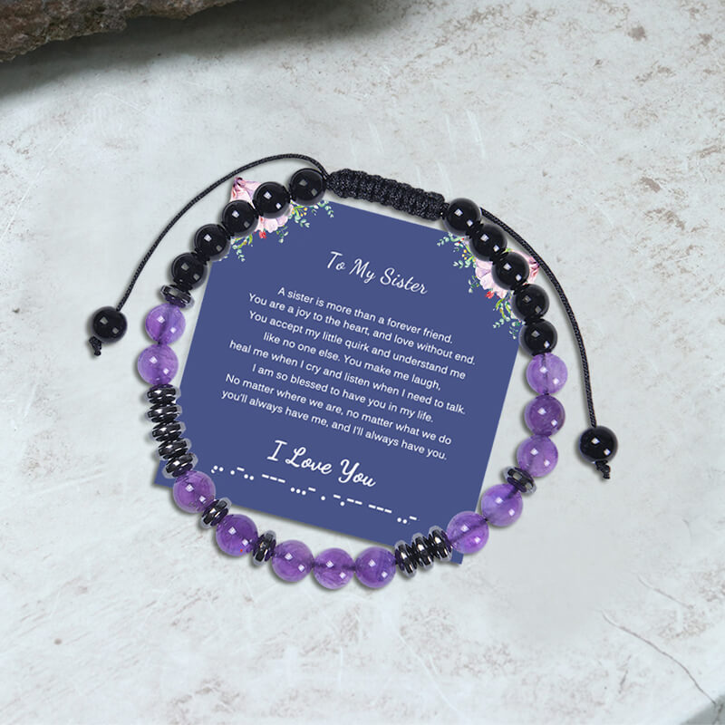 To My Sisiter I Love You Morse Code Bracelet
