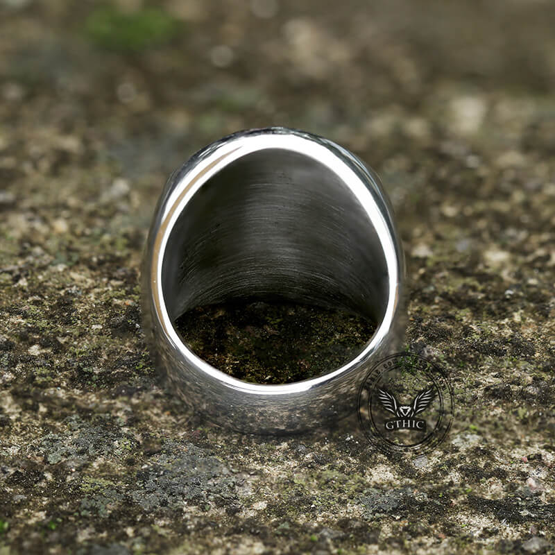 Triskele Horns of Odin Stainless Steel Viking Ring