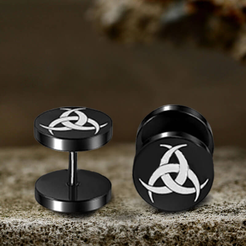 Viking Symbols Stainless Steel Stud Earrings