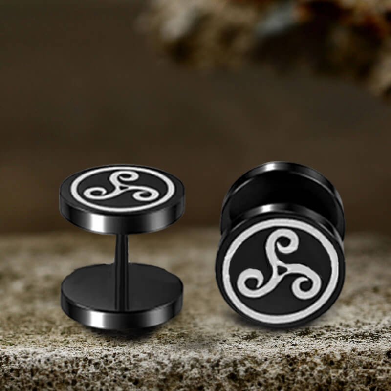 Viking Symbols Stainless Steel Stud Earrings