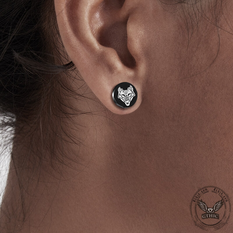 Viking Symbols Stainless Steel Stud Earrings