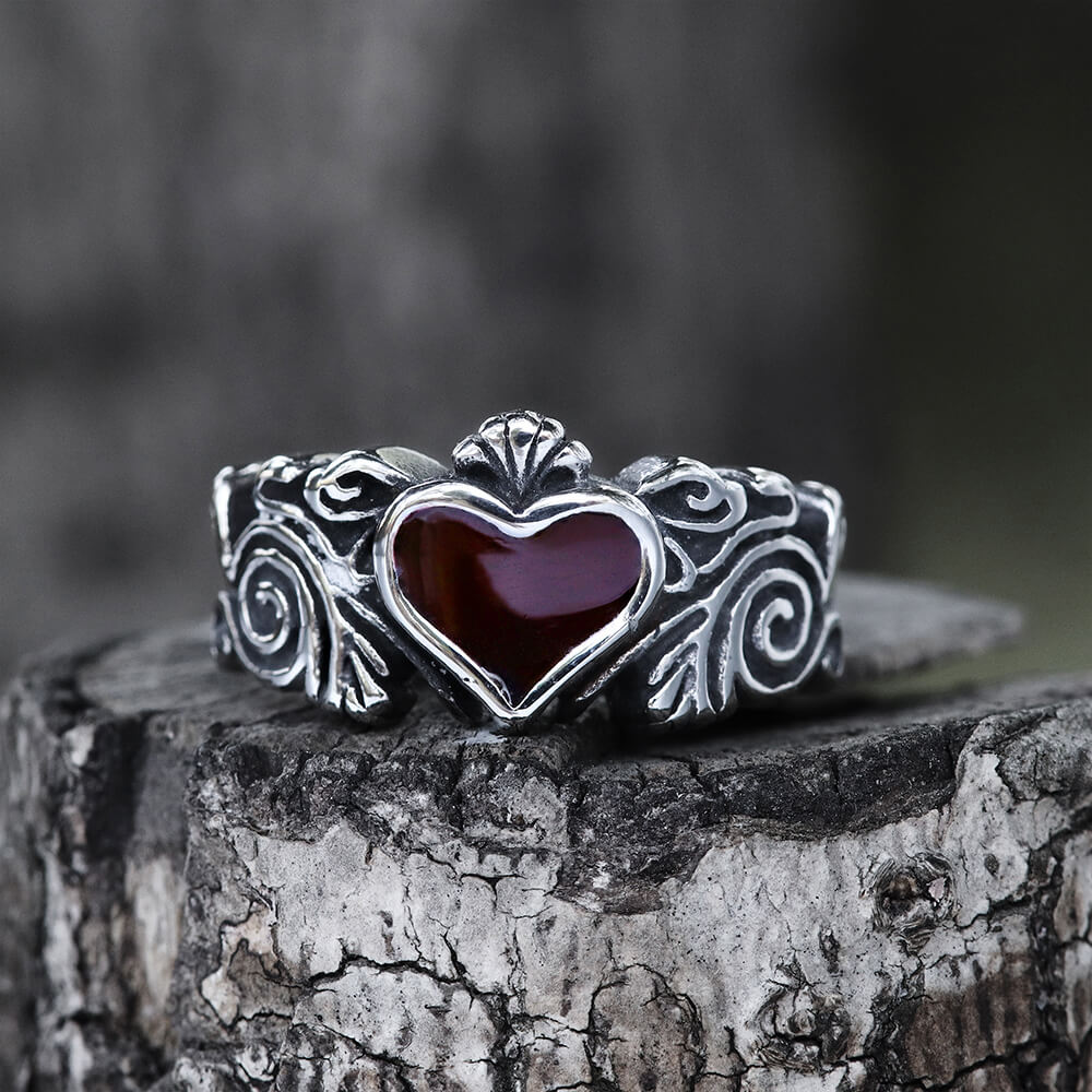 Vintage Heart Stainless Steel Ring