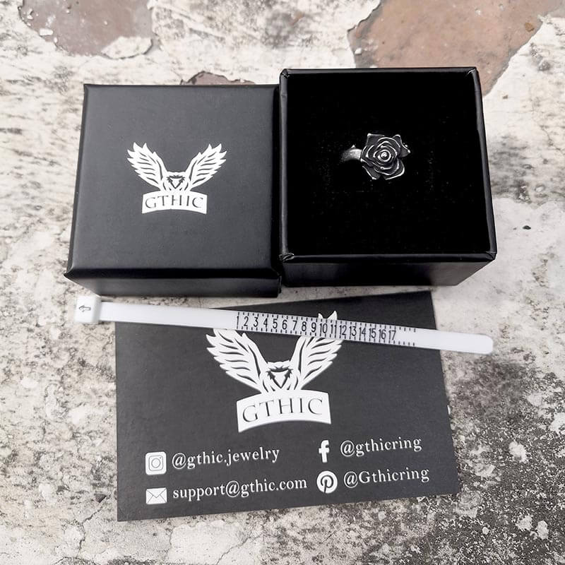 Vintage Rose Stainless Steel Gothic Ring