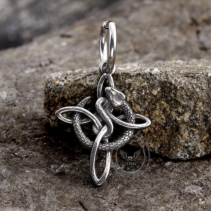 Vintage Snake Celtic Knot Stainless Steel Earrings