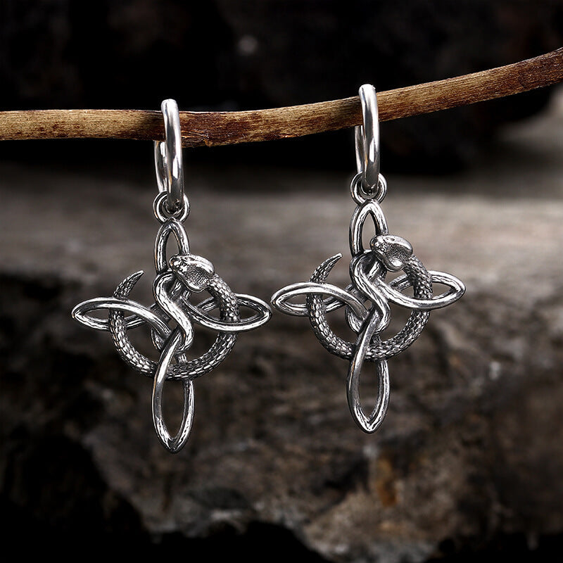 Vintage Snake Celtic Knot Stainless Steel Earrings