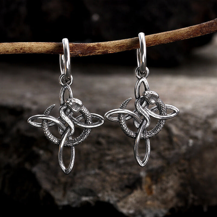 Vintage Snake Celtic Knot Stainless Steel Earrings