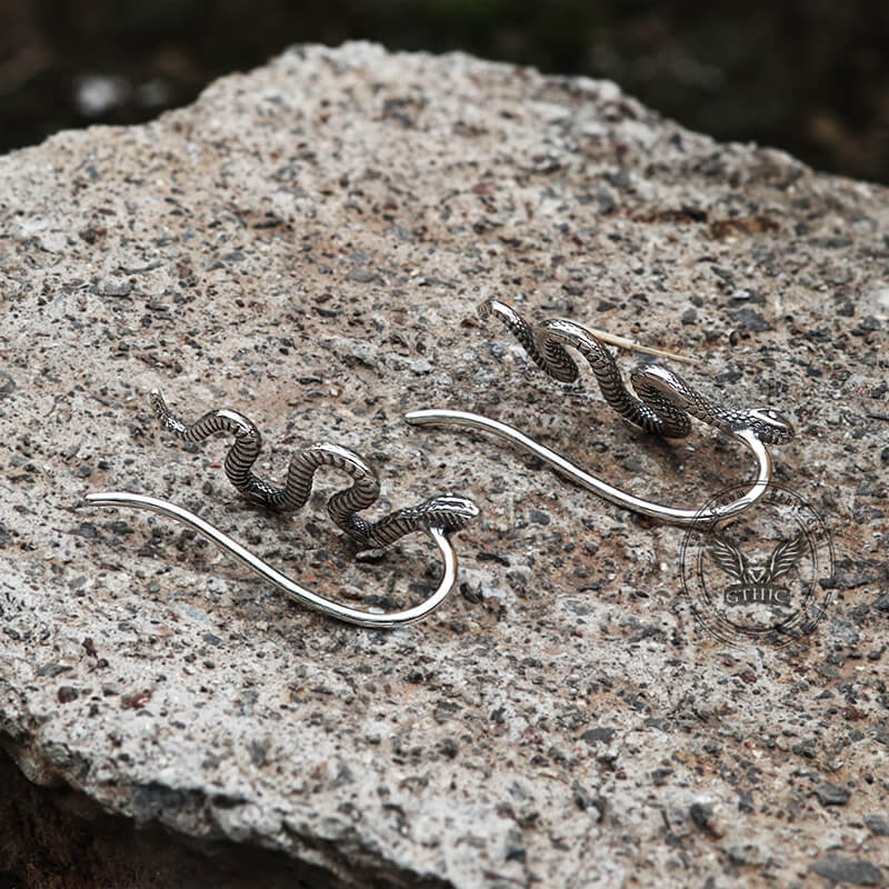Vintage Snake Stainless Steel Ear Climber Cuffs