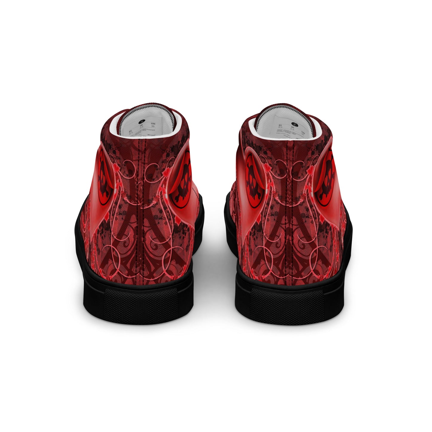 Gothic Skull and Heart Women’s High Top Canvas Shoes