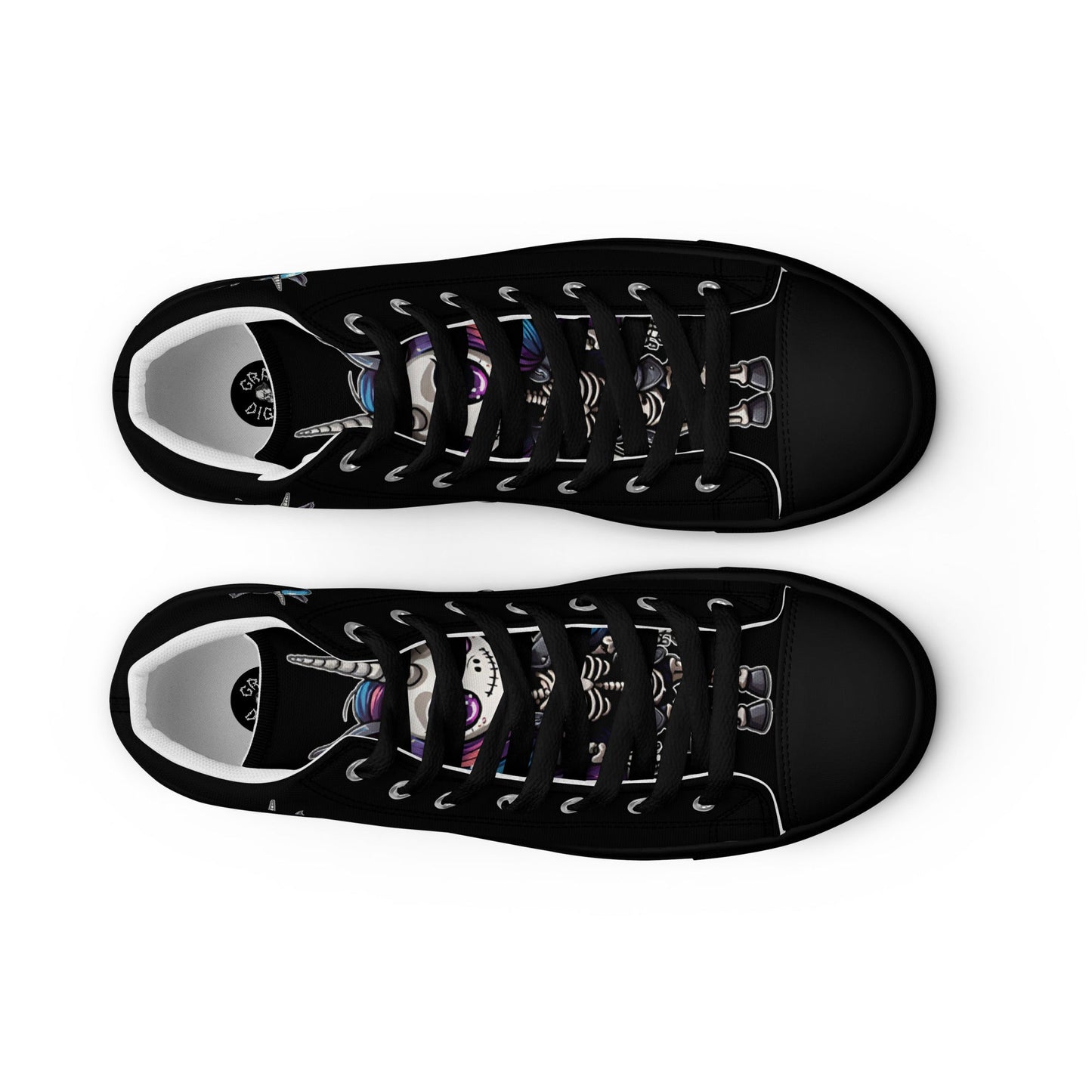 Skeleton Unicorn Women’s High Top Canvas Shoes