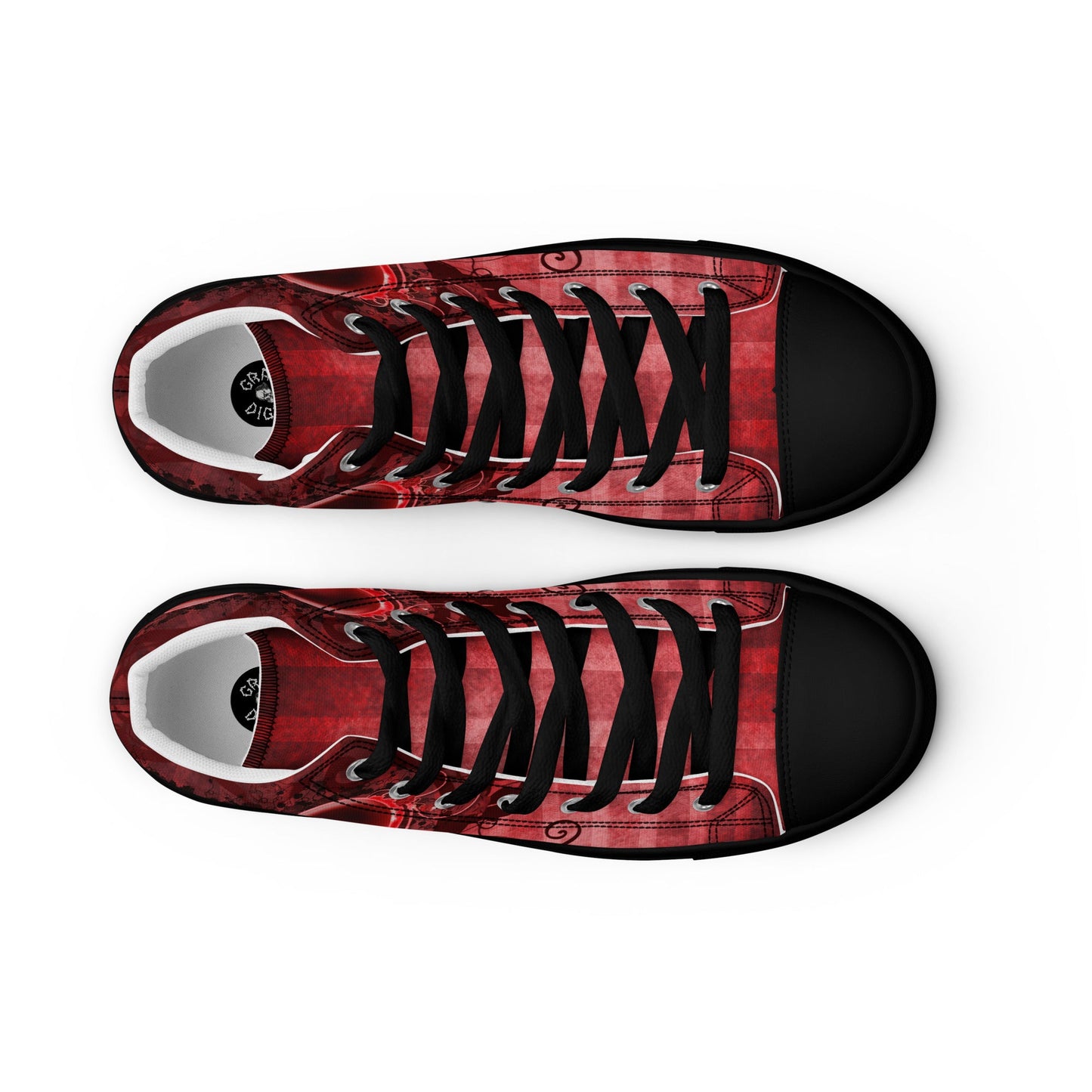 Gothic Skull and Heart Women’s High Top Canvas Shoes