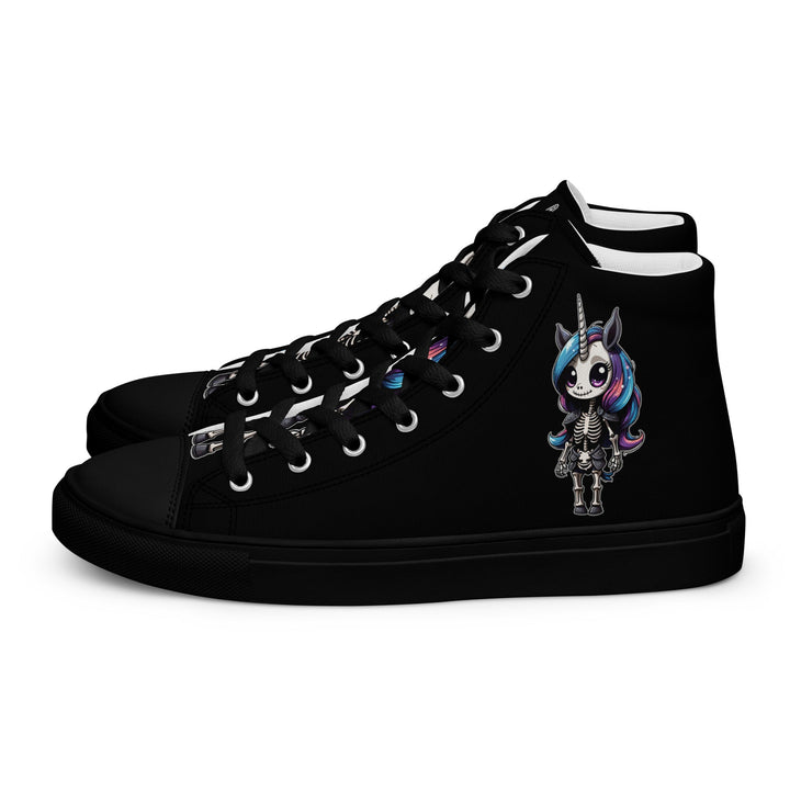 Skeleton Unicorn Women’s High Top Canvas Shoes
