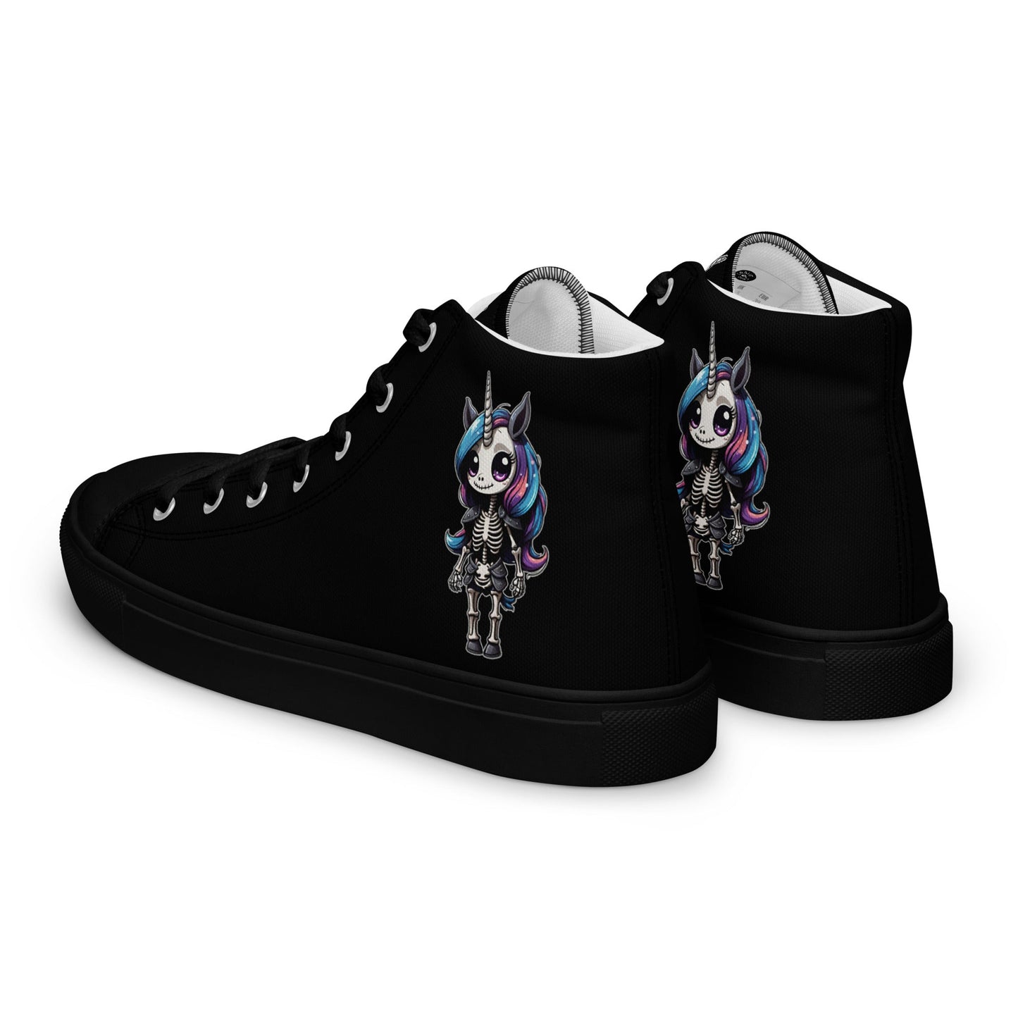 Skeleton Unicorn Women’s High Top Canvas Shoes