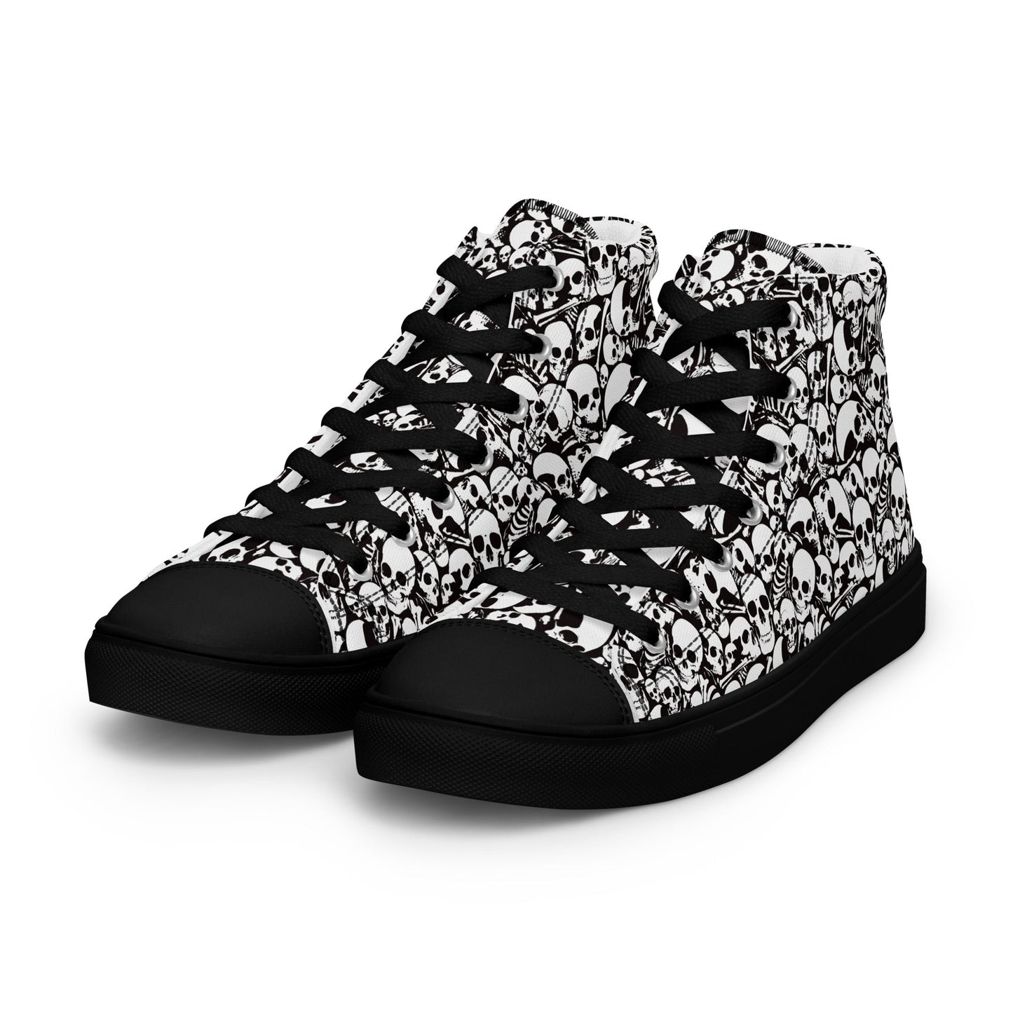 Skull and Bones Ossuary Women’s High Top Canvas Shoes