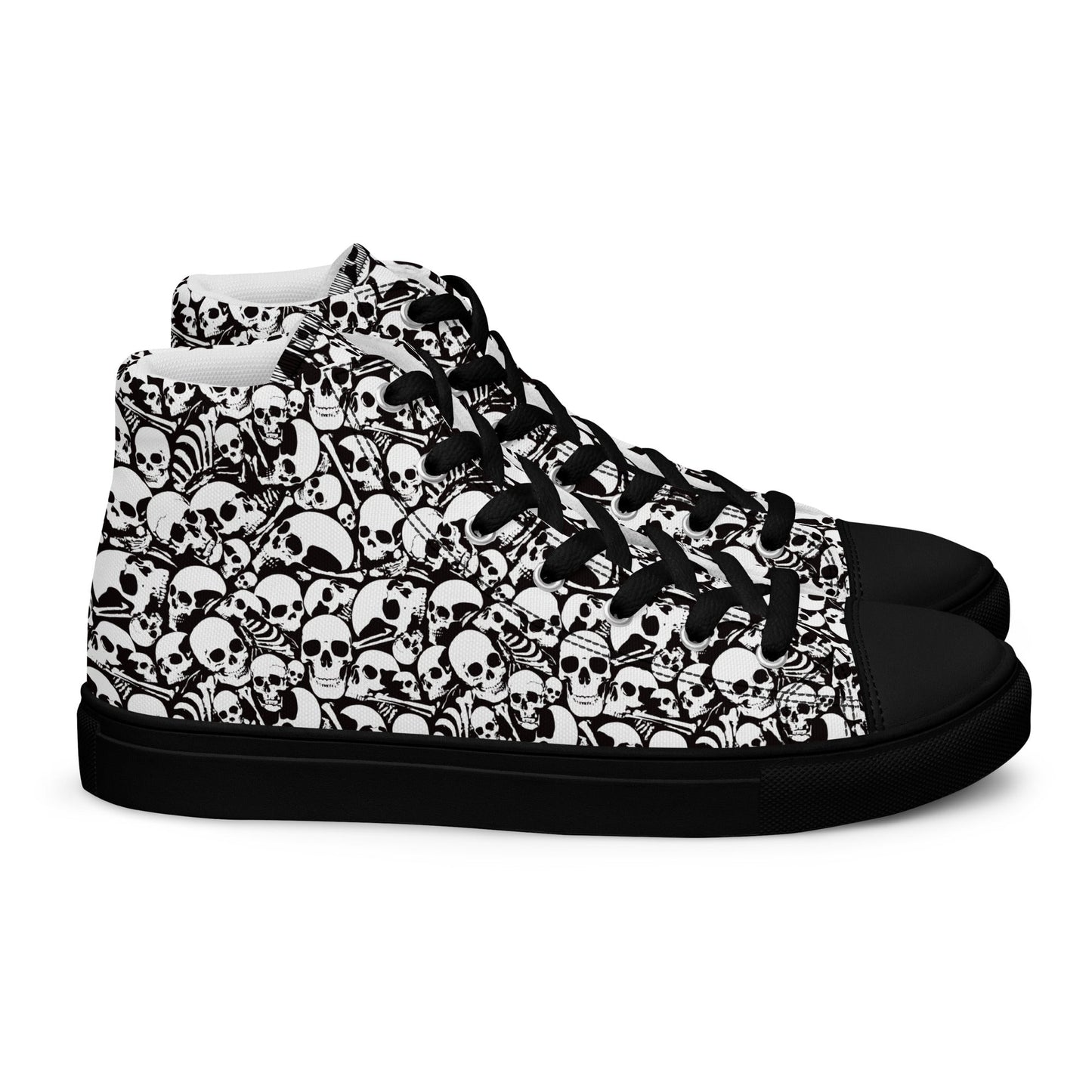 Skull and Bones Ossuary Women’s High Top Canvas Shoes