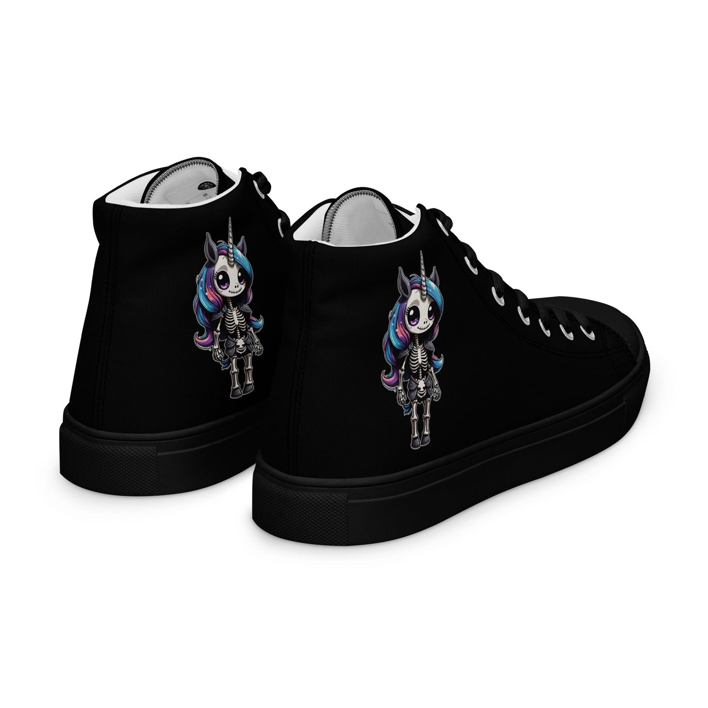 Skeleton Unicorn Women’s High Top Canvas Shoes